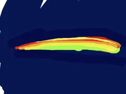 オレンジ、赤、緑のオーロラのような円盤